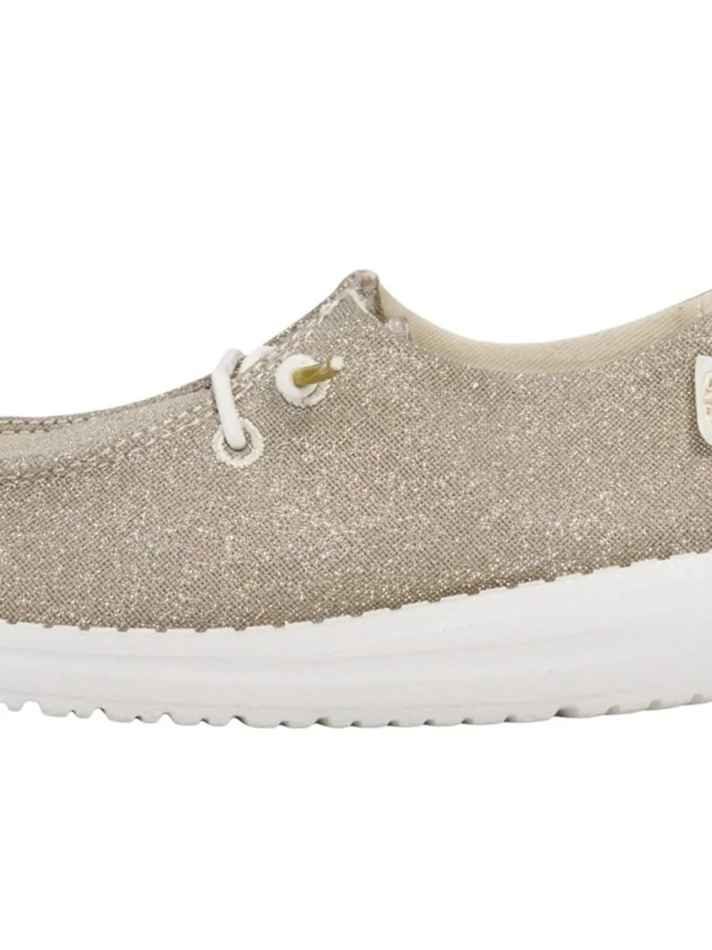 HEYDUDE Wendy Girls Metallic Sparkle Gold Glitter J2 NEW WITH TAG